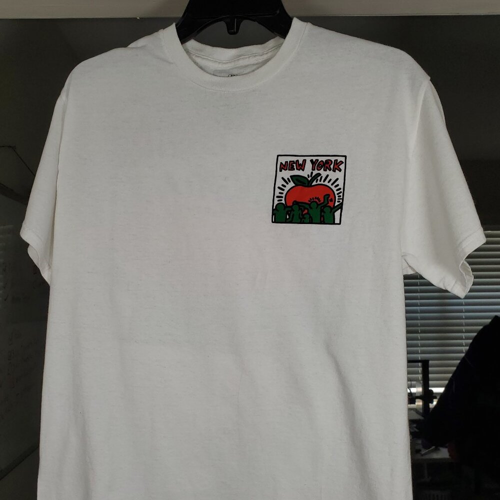 MENS WHITE  KEITH HARING RIPPLE JUNCTION T-SHIRT MEDIUM